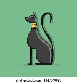 Funny cat character, sketch for your design. Vector illustration