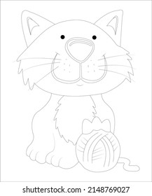 Funny cat coloring page of children book coloring page