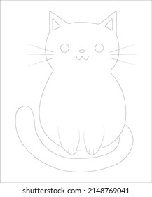 Funny cat coloring page of children book coloring page