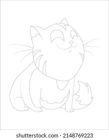 Funny Cat Coloring Page Children Book Stock Vector (Royalty Free ...