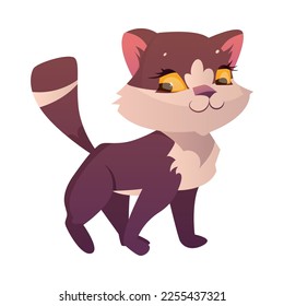 Funny Cat with Cute Snout as Domestic Pet Walking Vector Illustration