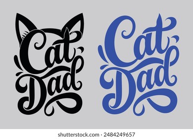  Funny Cat Dad Quotes  t-shirt Design 