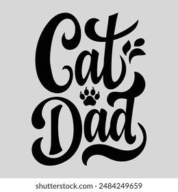  Funny Cat Dad Quotes  t-shirt Design 