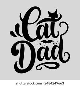  Funny Cat Dad Quotes  t-shirt Design 