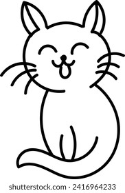 Gracioso diseño de gato para imprimir o usar como afiche, tarjeta, volante, tatuaje o camiseta