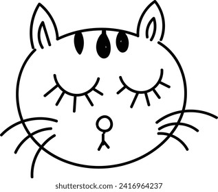 Funny Cat design for print or use as poster, card, flyer, tattoo or T Shirt