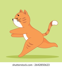 Engraçado gato fazendo esportes, atleta, yogi, gato engraçado, personagem bonito, gordura, grosso, perder peso, dieta, relaxante, descanso, hobby, vermelho, animal, animal de estimação, animal doméstico, fofo, esportes, ginásio, foge, correndo