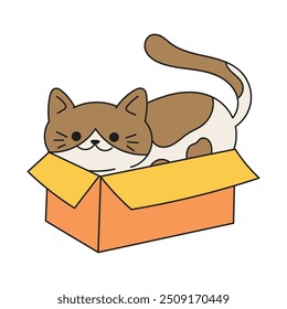 Funny Cat Doodle - Cat in a box