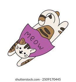 Funny Cat Doodle - Flying