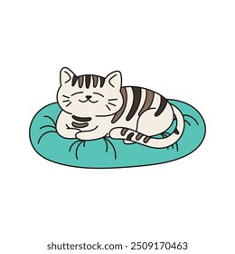 Funny Cat Doodle - Sleeping on a Pillow