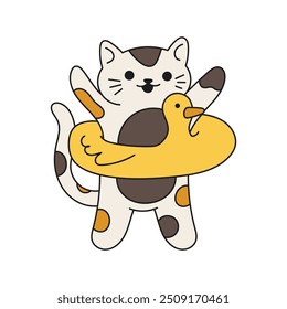 Funny Cat Doodle - Using Duck Floaties