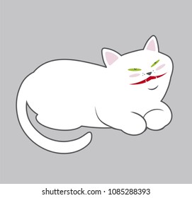 Funny cat with an evil smile