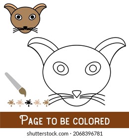 Funny Cat Face to be colored, the coloring book for preschool kids with easy educational gaming level.