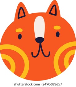 Funny Cat Face Vector Illustration