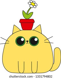 funny cat in flower hat