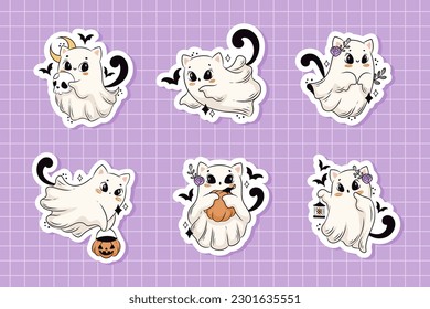 Funny cat ghost sticker