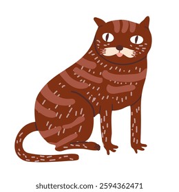 Funny Cat hand drawn vector illustration.
