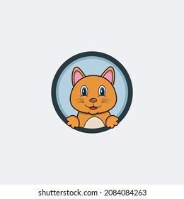 Funny Cat Head Character Design. Perfect For Logo, Label, Template and Icon. Vector and Illustration.