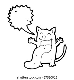 funny cat with huge tongue cartoon