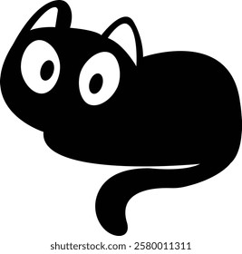 Funny cat icon.Collection of silhouette of funny cats in different poses. Vector illustration isolated on white background. Drawing with children.Halloween damn kittens.Cat is misbehaving and playing.