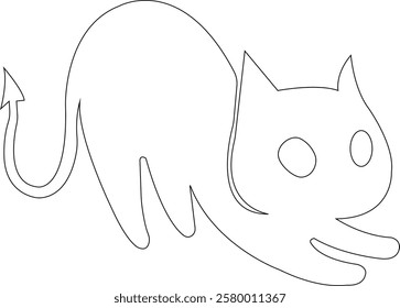 Funny cat icon.Collection of silhouette of funny cats in different poses. Vector illustration isolated on white background. Drawing with children.Halloween damn kittens.Cat is misbehaving and playing.