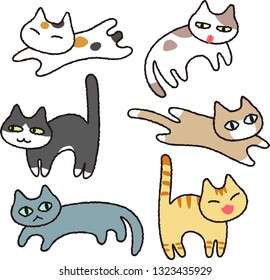 Funny cat illustration set
