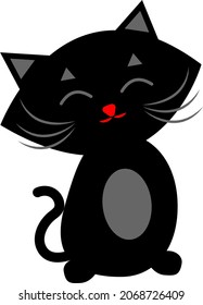 Gato gracioso, ilustración, vector, sobre fondo blanco.