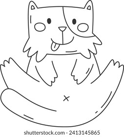 Funny Cat Lined Vektorgrafik