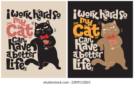 Funny Cat, Cat Lover, Vector Illustration