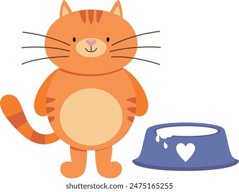 Funny cat with milk feeder
