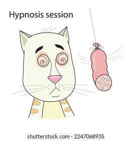 Funny cat on a hypnosis session