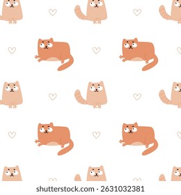 Funny cat pattern for decor, textiles and clothes