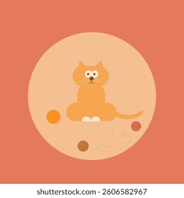 Funny cat playing with balls of thread