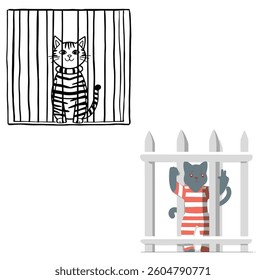 The funny cat  in prison