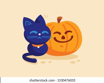 funny cat and pumpkin for a happy Halloween!
vector layered digital clipart illustration