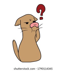 Funny cat question mark.Vector children's design for greeting cards banners.Sticker