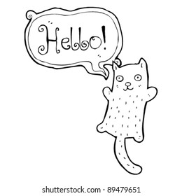 funny cat saying hello