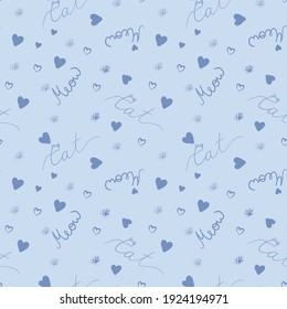 funny cat seamless vector pattern