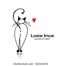 Funny cat, sketch for your design