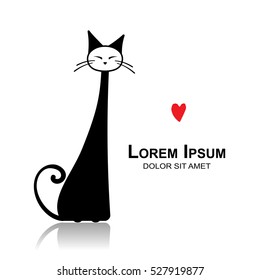 Funny cat, sketch for your design