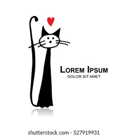 Funny cat, sketch for your design