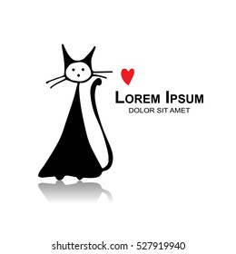 Funny cat, sketch for your design