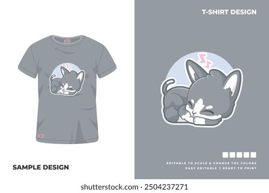 Diseño divertido de la camiseta del gato 45