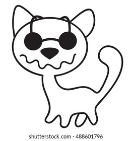 Funny cat vector cartoon illustration