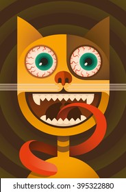 Funny cat. Vector illustration.