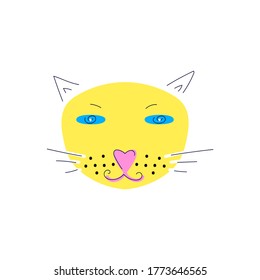 Funny cat vector illustration in cartoon style