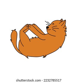 Un gato gracioso. Ilustración vectorial en estilo doodle