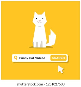 Funny Cat Videos Written On A Browser Search Bar