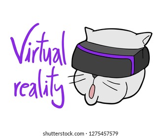 funny cat with virtual reality glasses