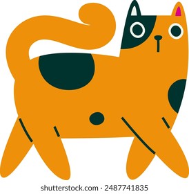 Divertido gato caminando Ilustración vectorial